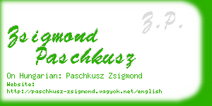 zsigmond paschkusz business card